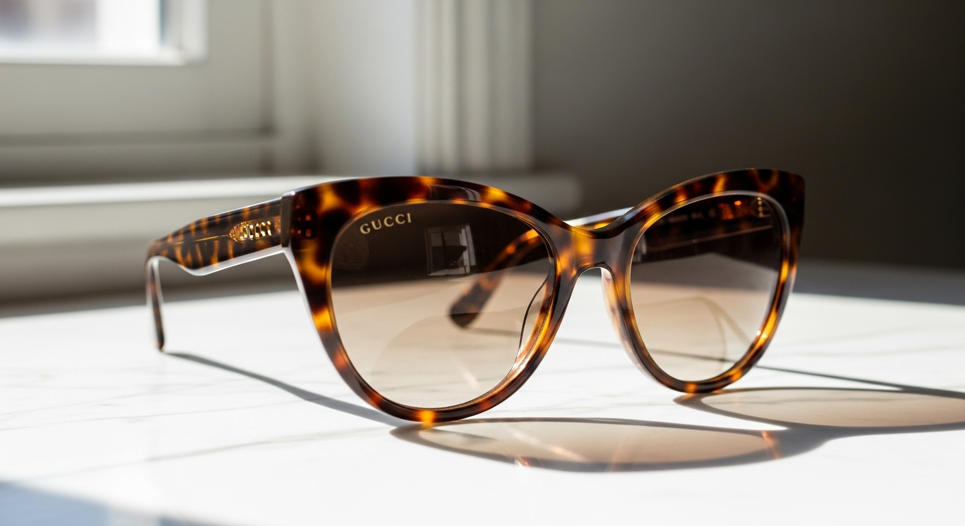 Gucci GG1680S cat-eye sunglasses in black and havana tortoise with metal G logo
