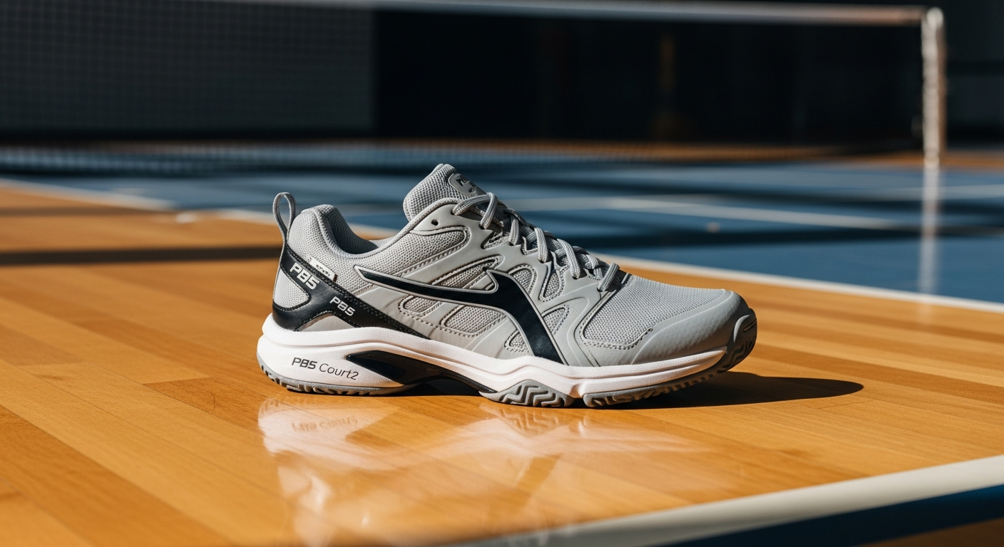 PB5 Court2 pickleball performance shoe displayed on indoor court surface
