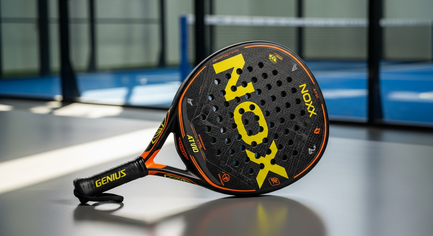 Nox AT10 Genius 12K Xtreme 2026 padel racket with teardrop frame design