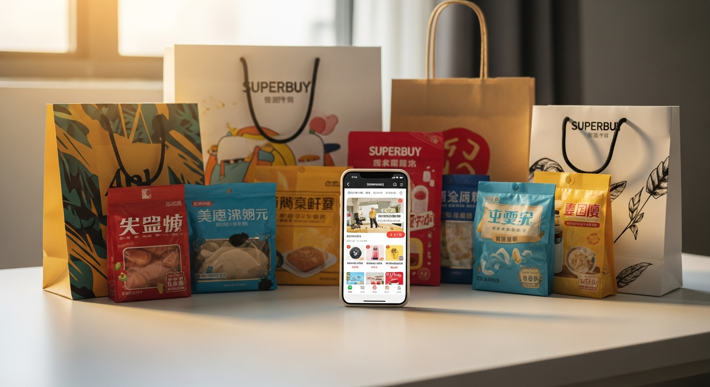Superbuy purchasing agent service interface showing warehouse consolidation and shipping options