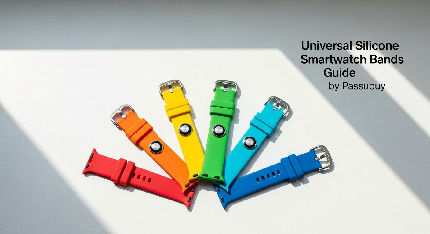 Universal silicone smartwatch replacement bands in multiple vibrant colors displayed on wrist