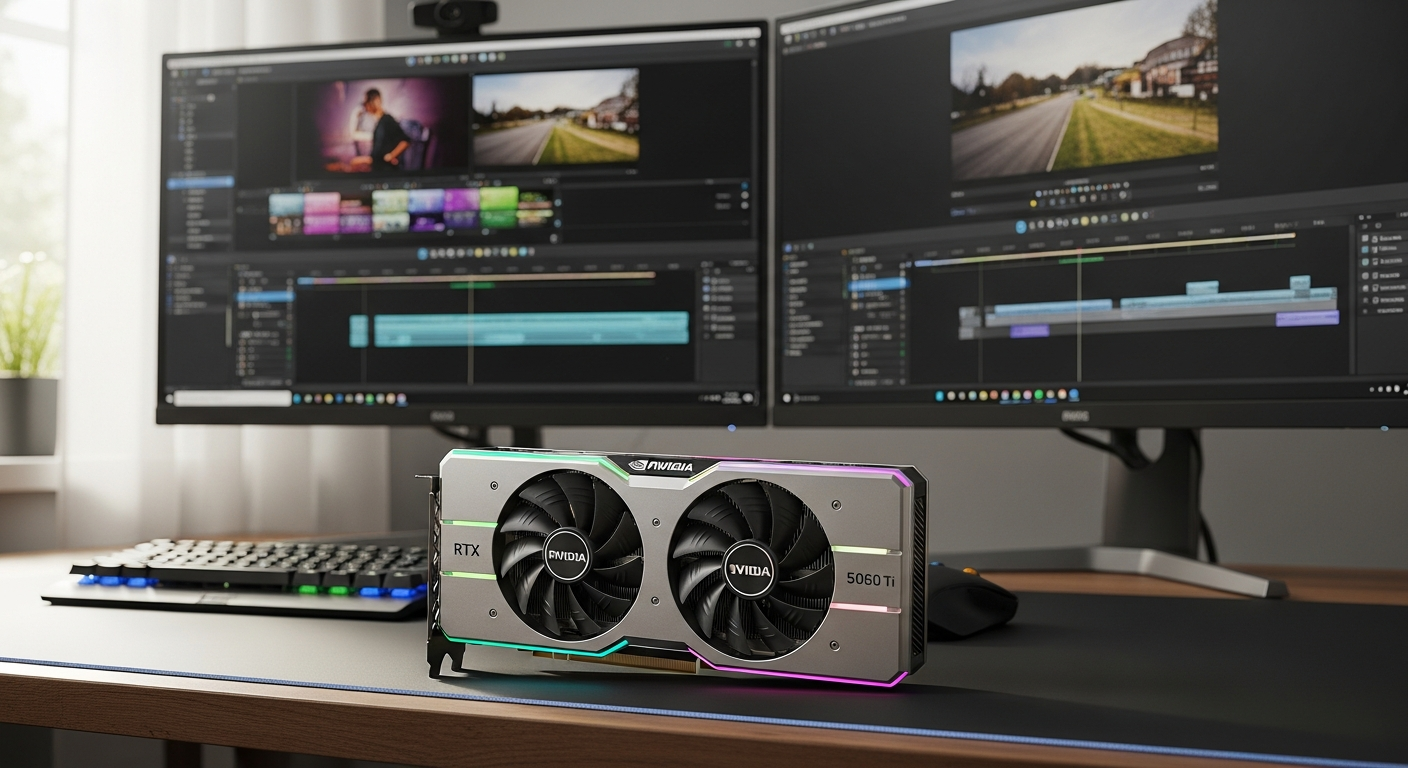 Palit GeForce RTX 5060 Ti Dual graphics card with dual fans and compact design