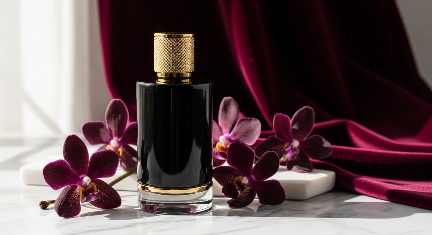 Black Opium Eau de Parfum bottle with glittery black finish and elegant YSL branding