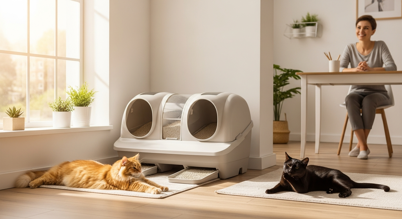 AutoScooper Litter Box for Multi-Cat Homes