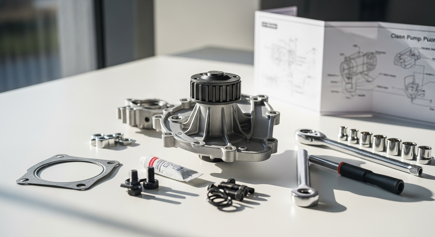 Kit de distribution avec pompe à eau pour moteur automobile