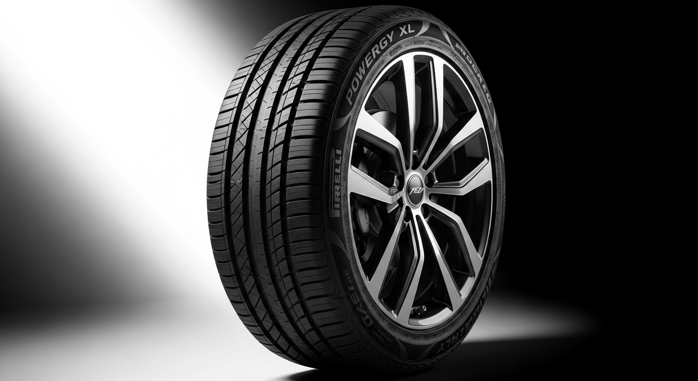Pirelli Powergy XL summer tire on a wet Belgian road surface