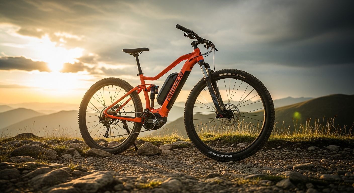 Qronge Thunder All-Terrain Fat-Tire E-Bike on rocky mountain terrain