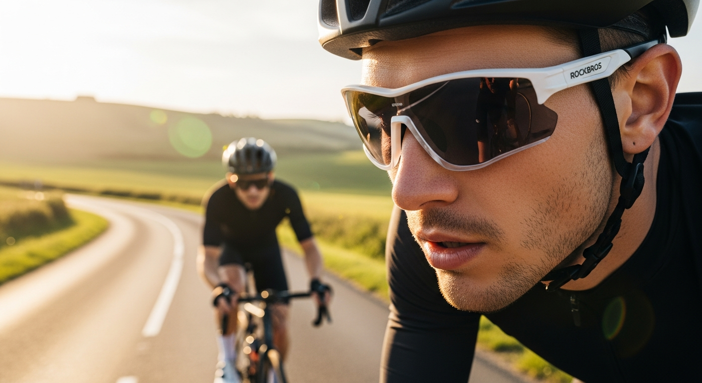 ROCKBROS photochromic cycling sunglasses with UV400 protection for all-day rides