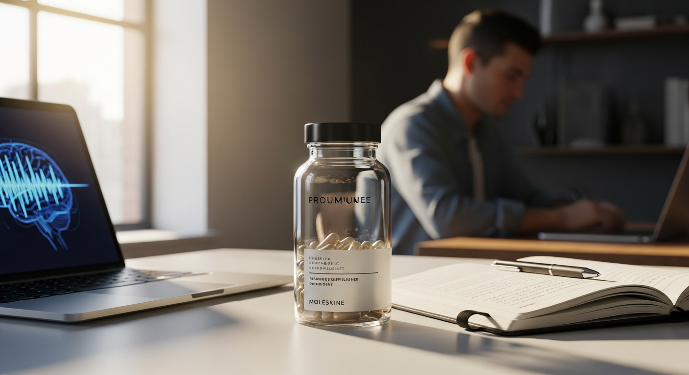 Rare Focus Formula cognitive enhancement supplement bottle with clinically-researched ingredients for peak mental performance