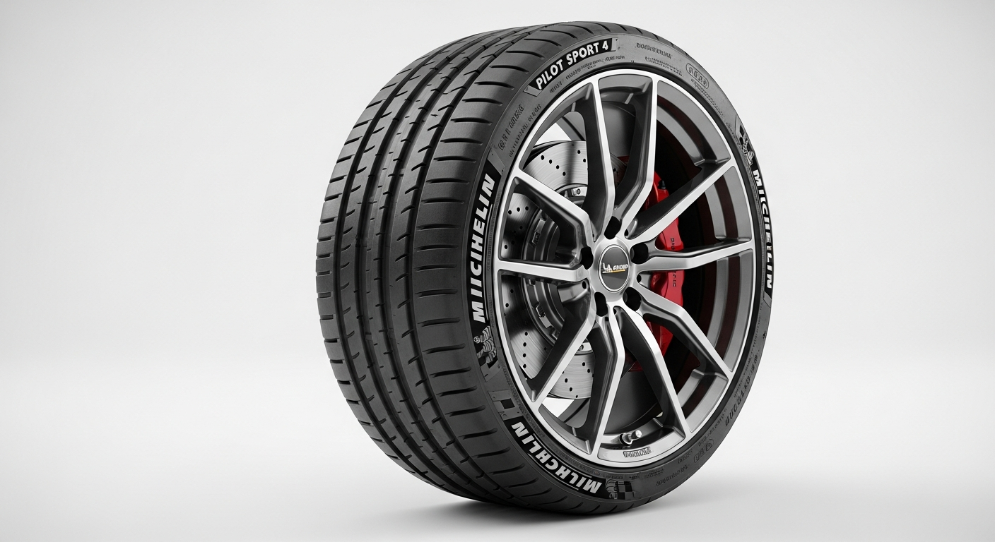 Michelin Pilot Sport 4 high-performance summer tire mounted on sports car wheel