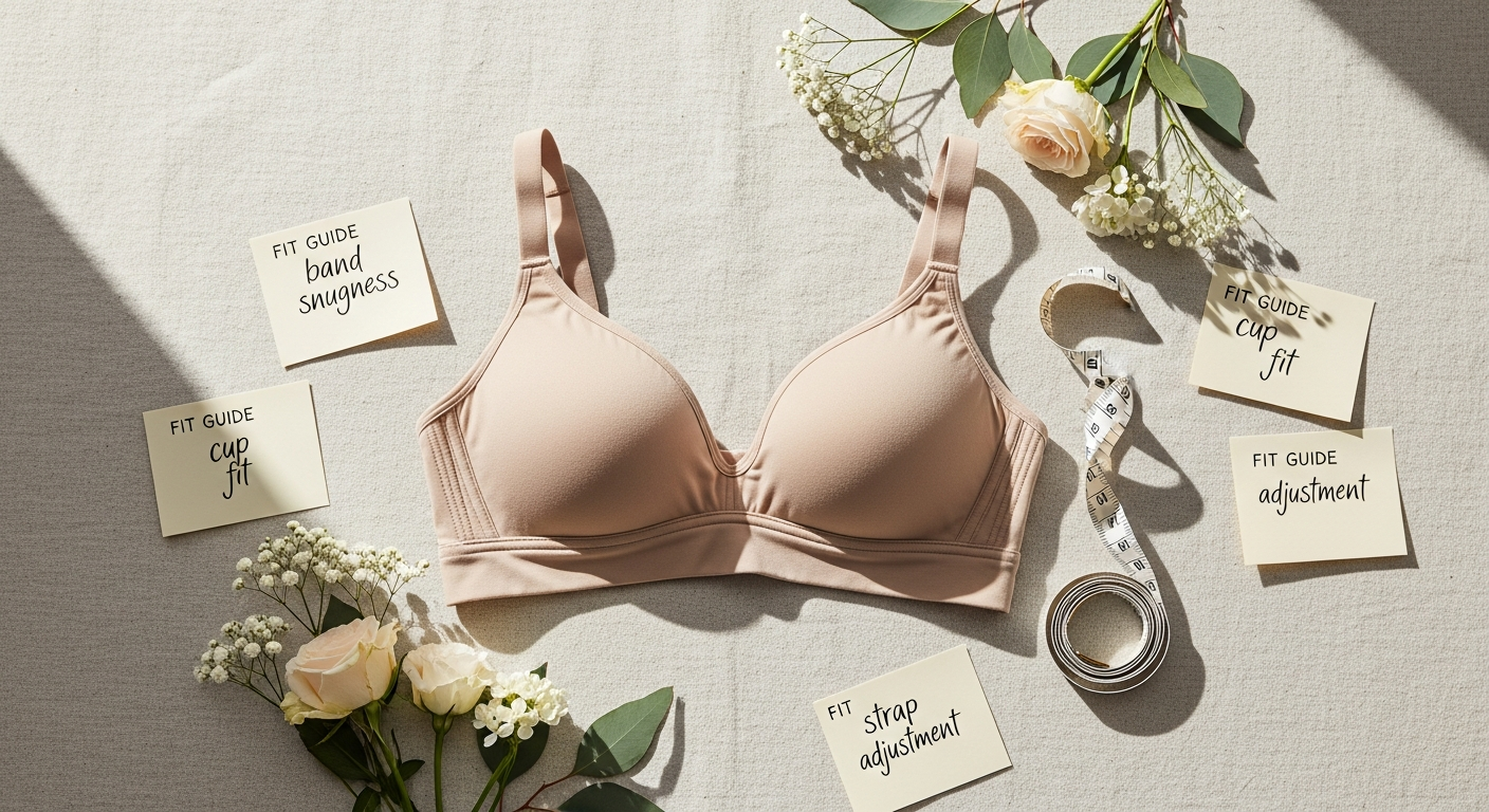 Woman wearing Rose on Six Daily Essential Bra in black, showcasing fit and comfort