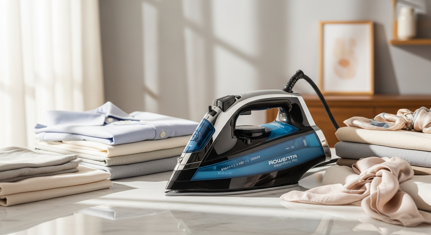Rowenta SteamForce Pro steam iron with microsteam soleplate and LED display