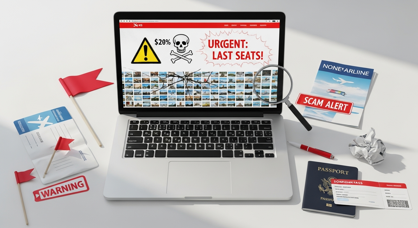 Person booking international flights on laptop with credit card and passport nearby