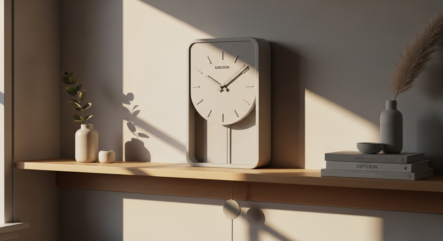Modern minimalist Karlsson cuckoo wall clock with house-shaped design and gentle bird sounds