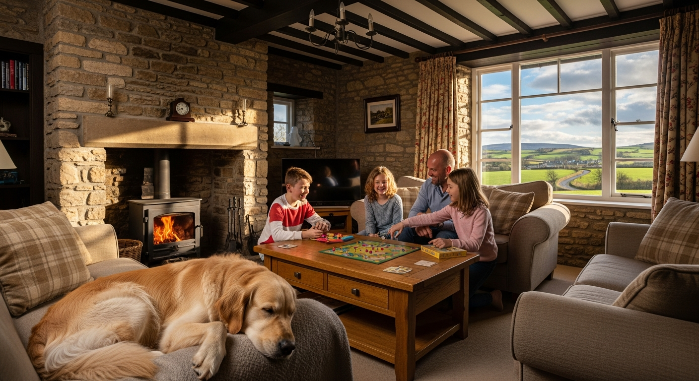 Dog-friendly UK self-catering holiday cottage with secure garden and countryside views