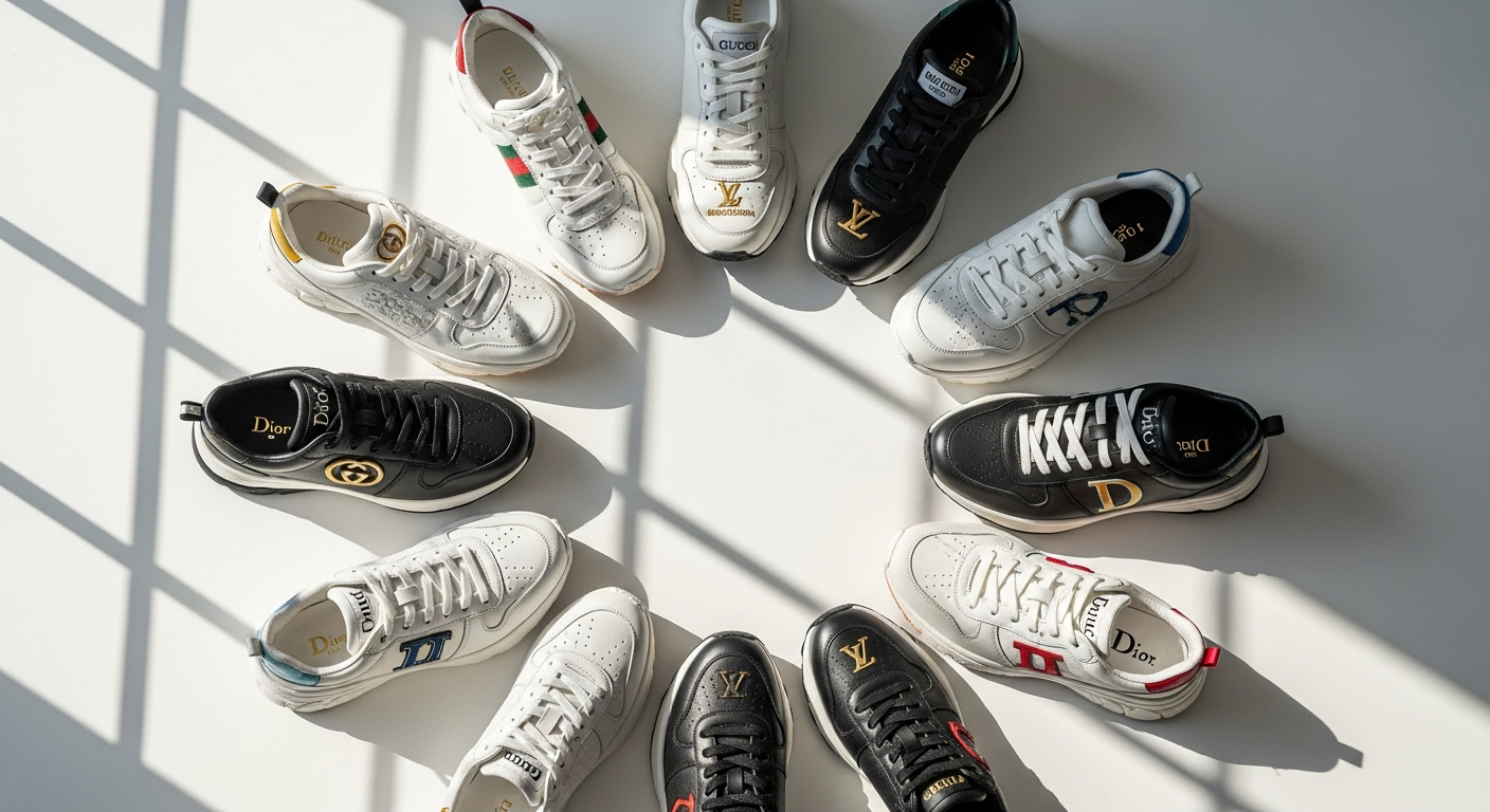 Premium multi-brand sneakers displayed on Sneakin.ch platform showcase