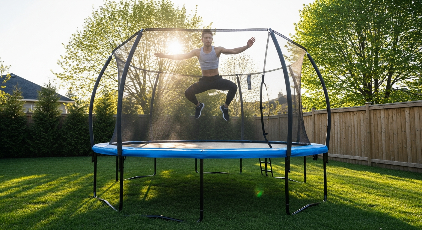 Durable Round Trampoline for Home Fitness
