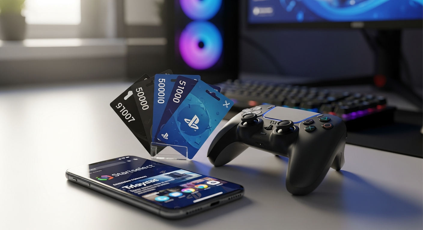 PlayStation Store gift card displayed on Norwegian gaming device screen