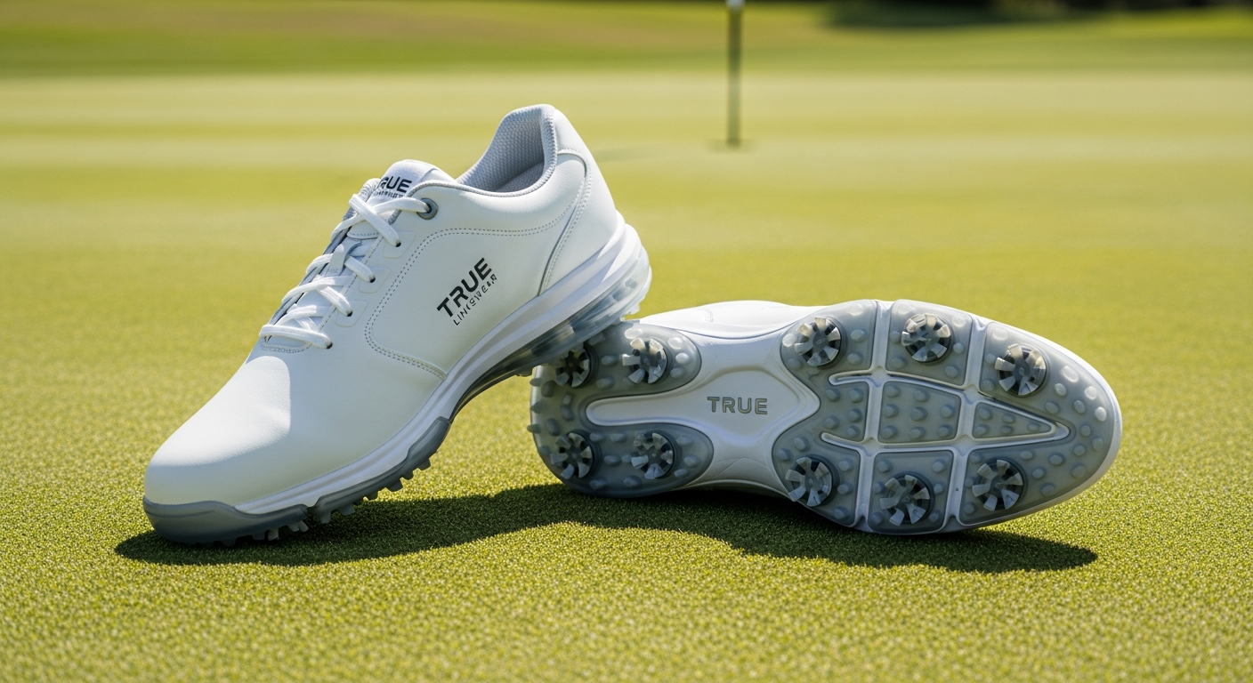 TRUE Lux 2 Player golf shoe with FlexBolt outsole on course