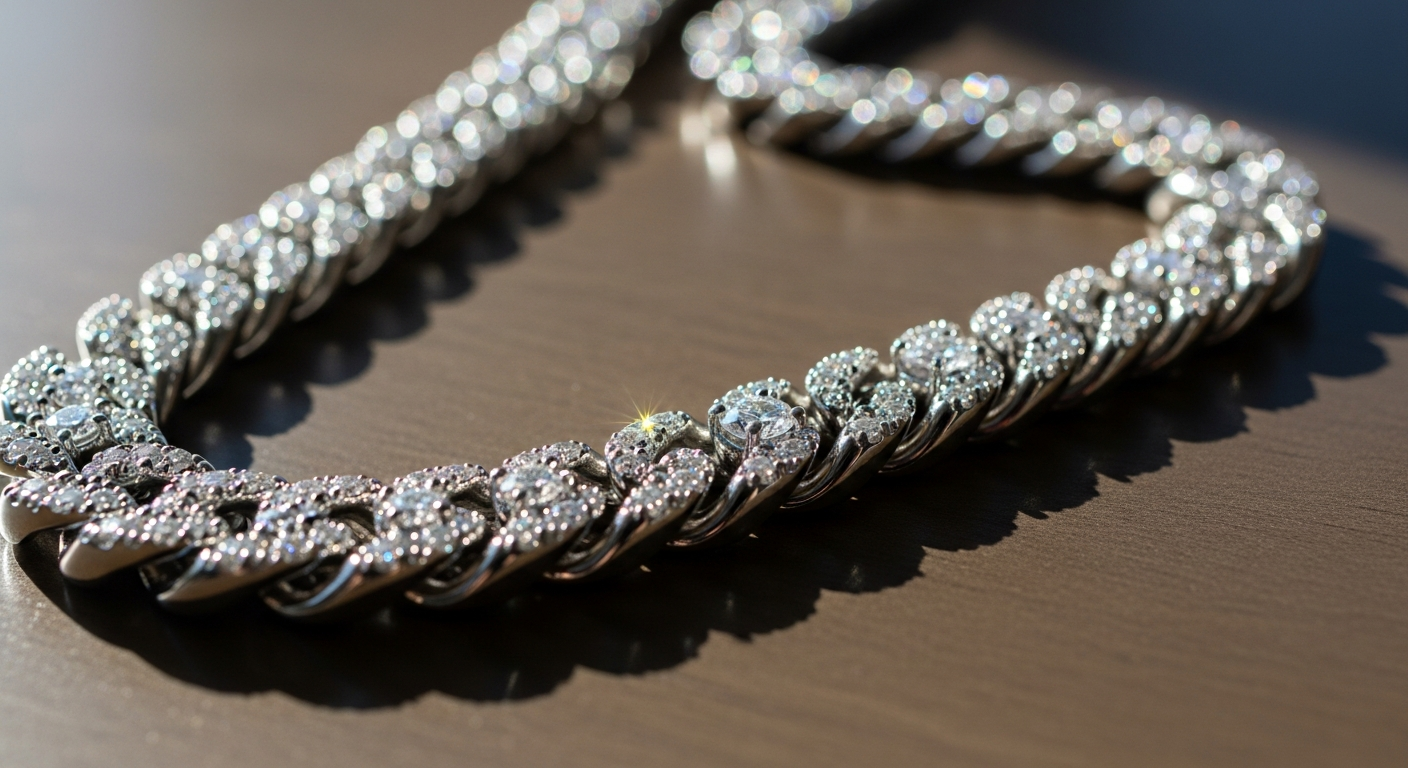 925S VVS Moissanite 12MM Prong Cuban Chain iced-out luxury jewelry piece