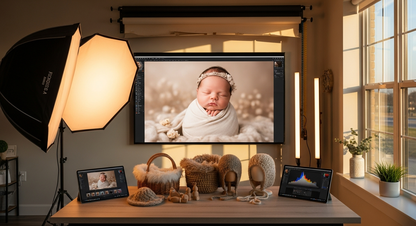 Newborn Photo Editing Package: Studio Portraits for $19.99