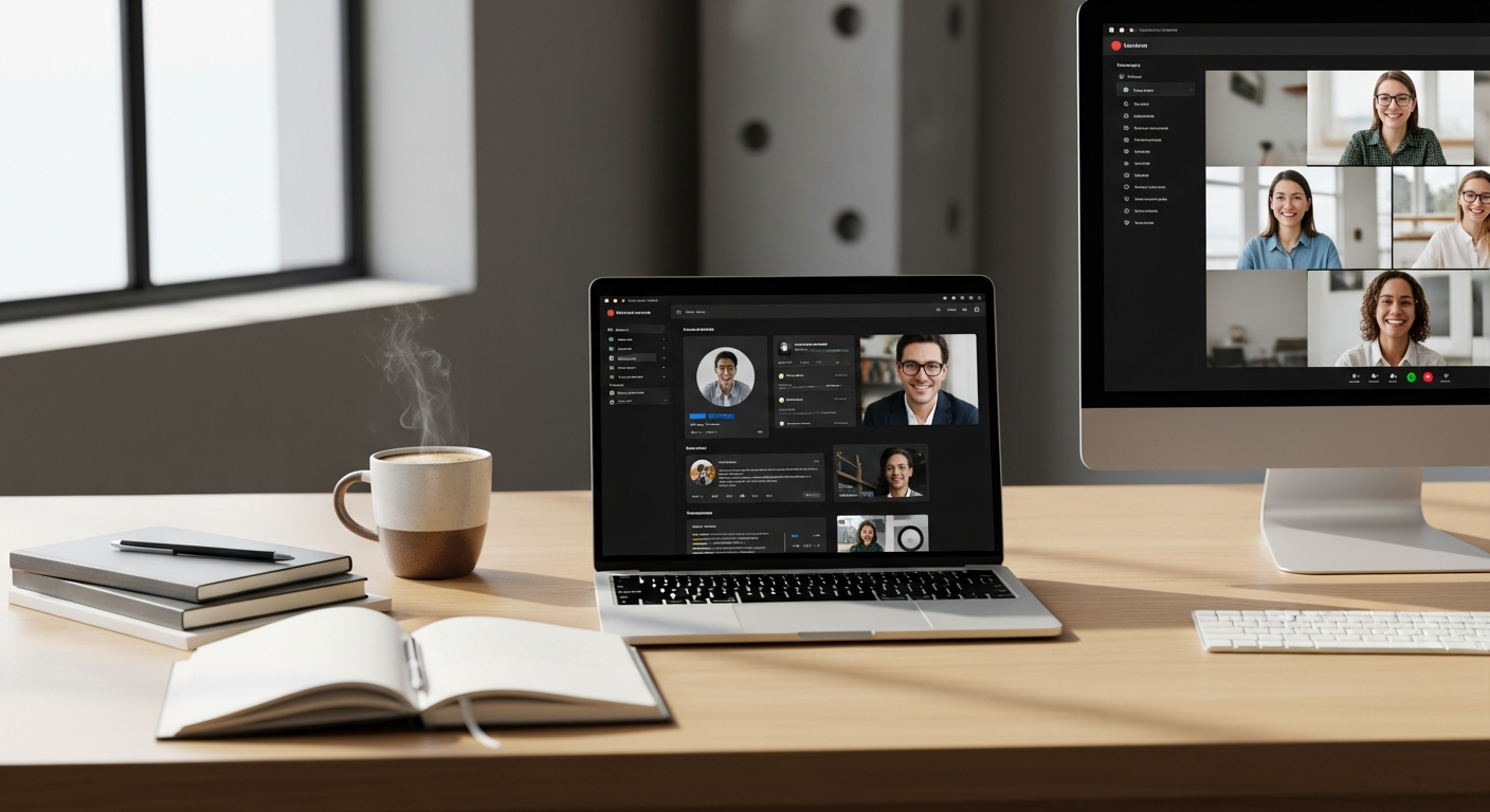 Distributed team collaborating on project management dashboard with real-time updates