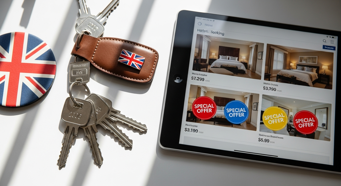 Comparison of London hotel deals and pricing on a metasearch platform interface