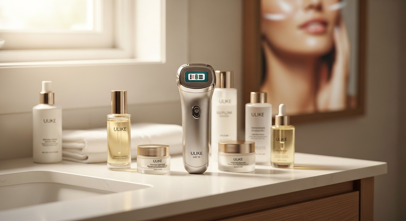 Ulike Air 10 IPL hair removal handset with sapphire cooling technology displayed on white background