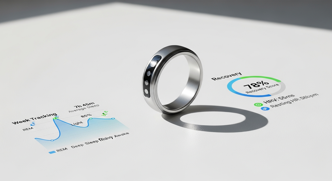 Ultrahuman Ring AIR smart ring displayed on finger showing sleek design and biometric tracking capability