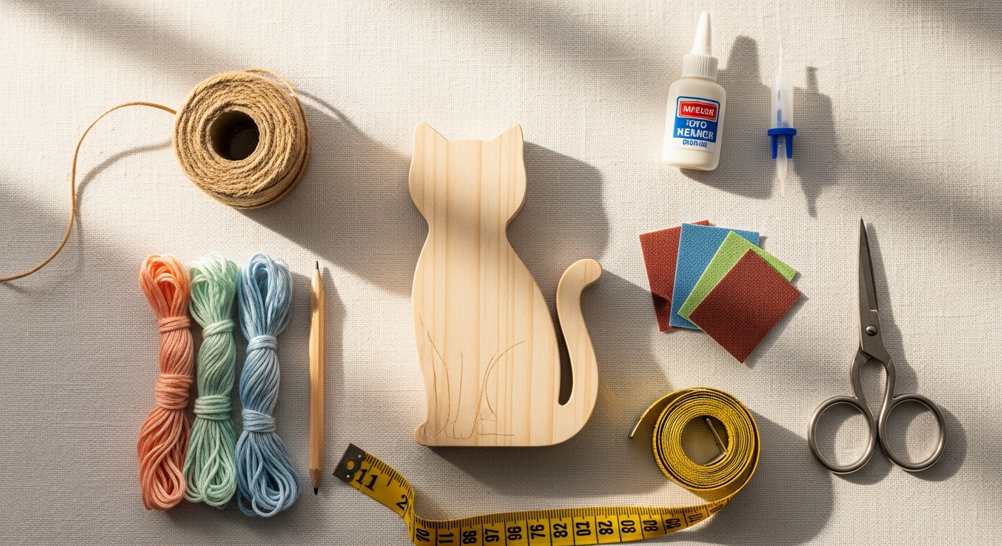 VBS Wooden Cat Figure Craft Blank – €1.43