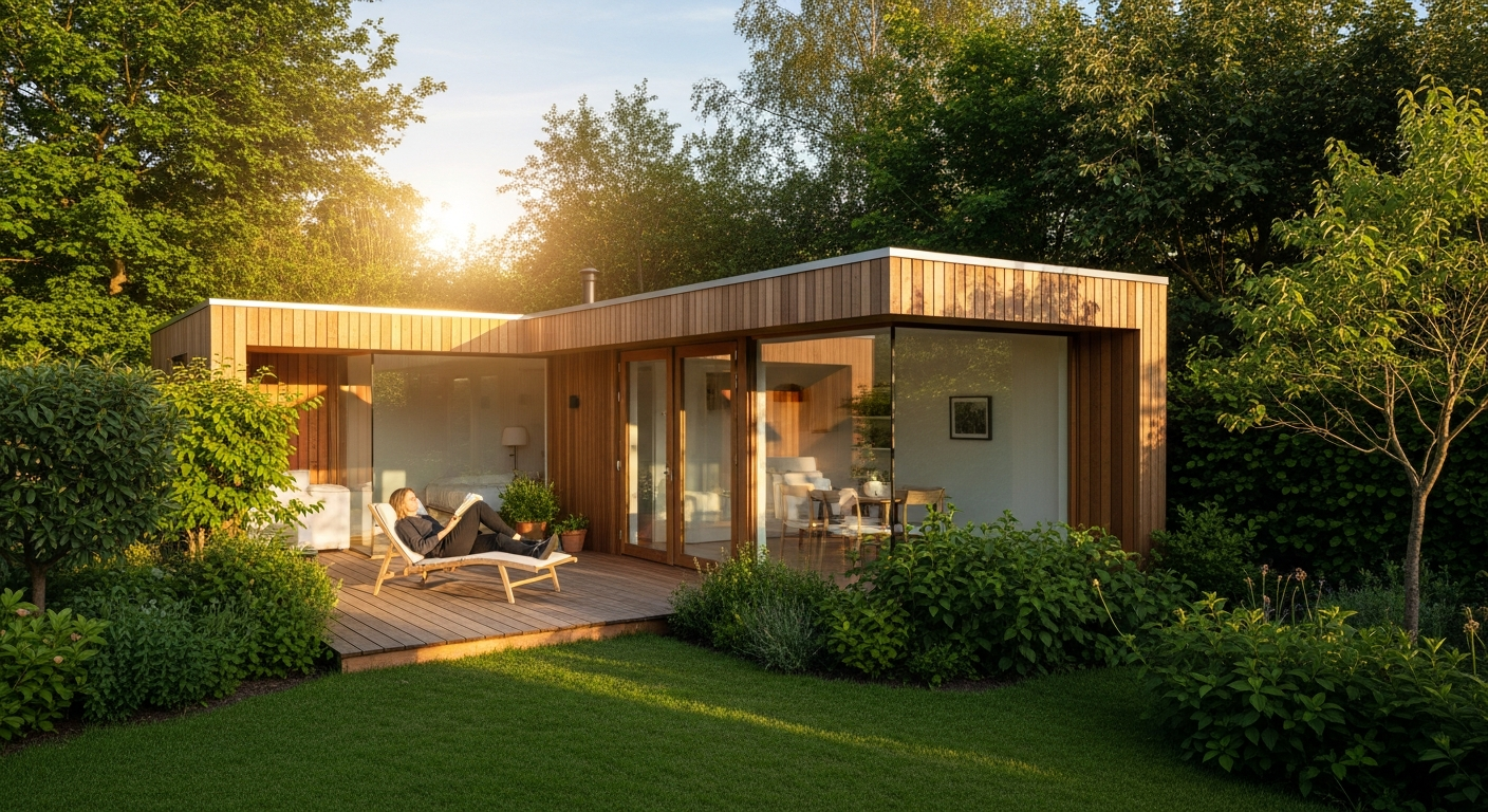 Tuindeco Gitte Blokhut wooden garden house with spruce wood construction and canopy