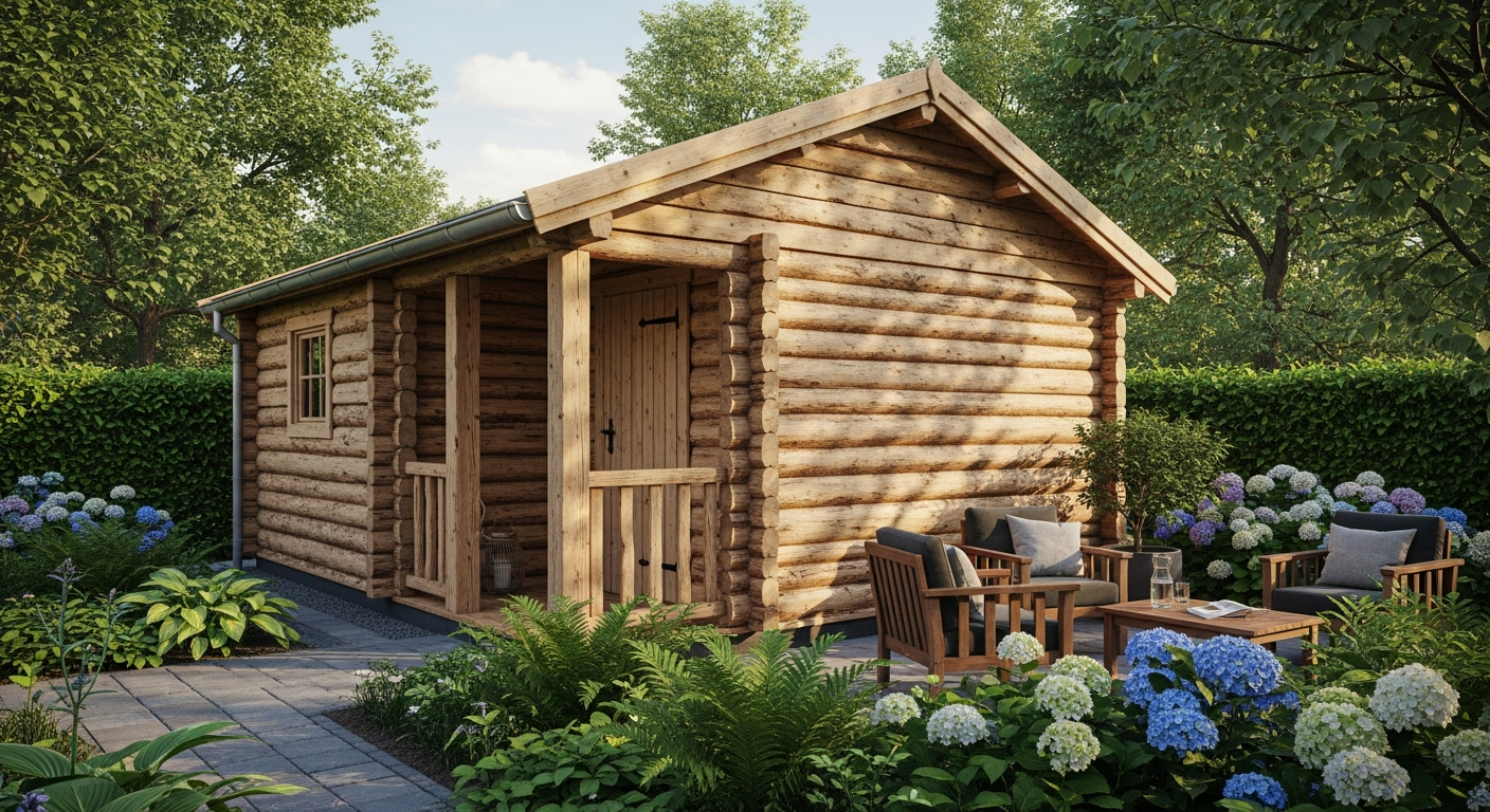 Van Kooten Prime Line wooden log cabin garden retreat with vuren wood construction
