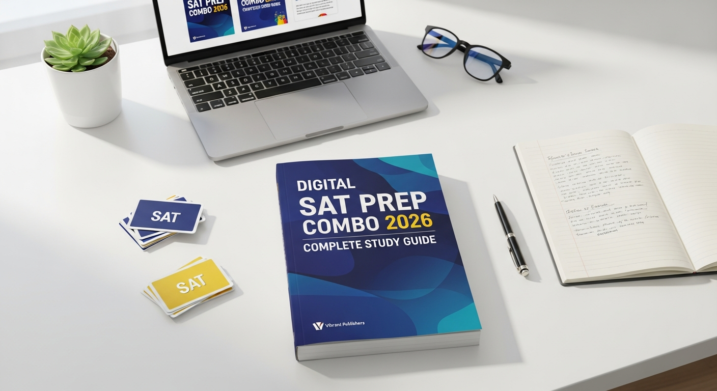 Digital SAT Prep Combo 2026 study guide book cover and materials