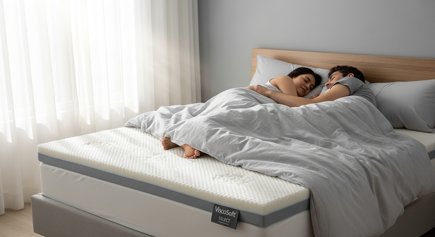 ViscoSoft Select High Density Mattress Topper with gel-infused cooling foam technology