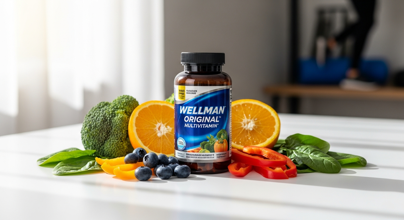 Vitabiotics Wellman Original Multivitamin bottle with 29 nutrient formula displayed