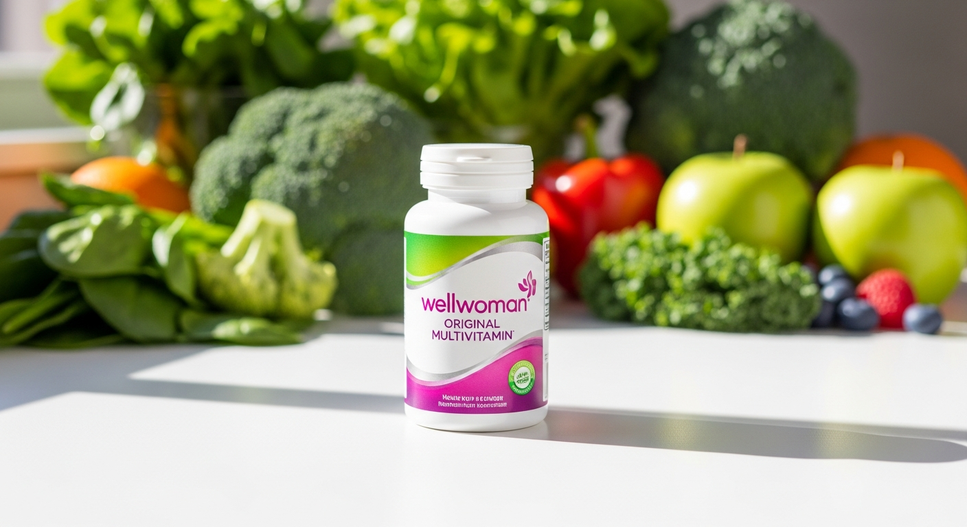 Vitabiotics Wellwoman Original multivitamin capsule bottle with nutrient formula