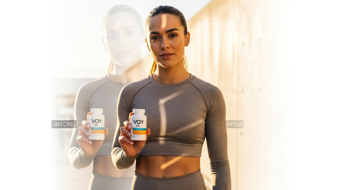 Voy UK medicated weight loss program interface showing personalized prescription and AI support