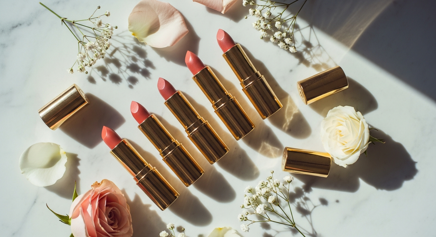 Revlon Super Lustrous Pearl Lipstick swatches displayed on diverse skin tones