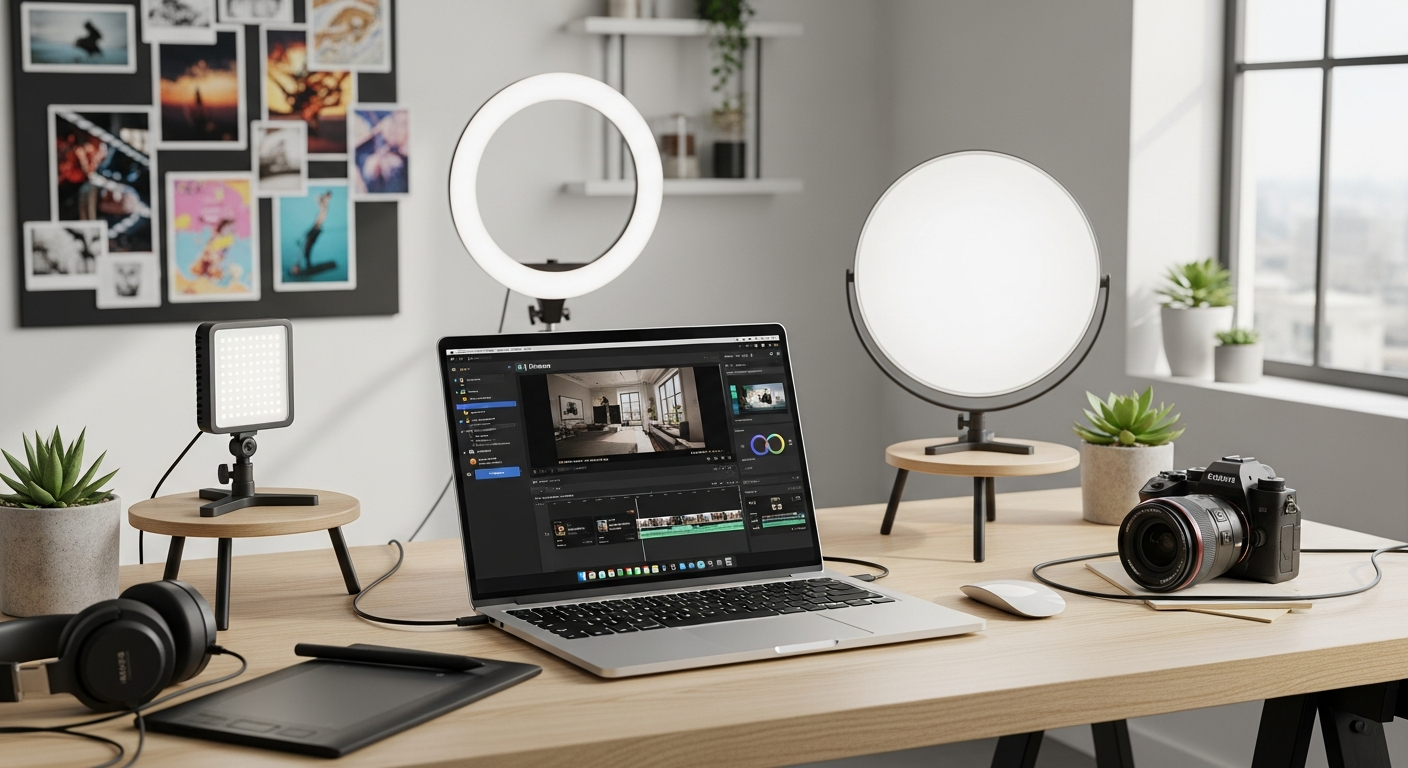 Wondershare Filmora video editing interface showing AI-powered tools and multi-track timeline