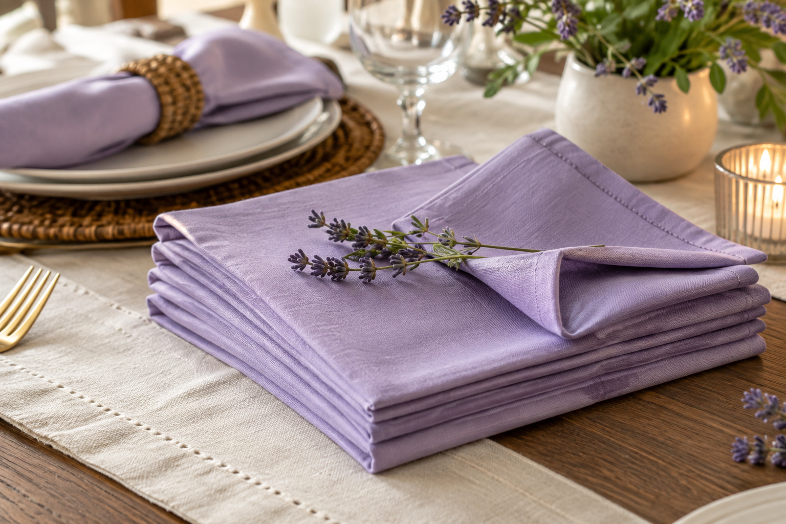 How a Lavender Napkin Set Can Fit Different Table Settings