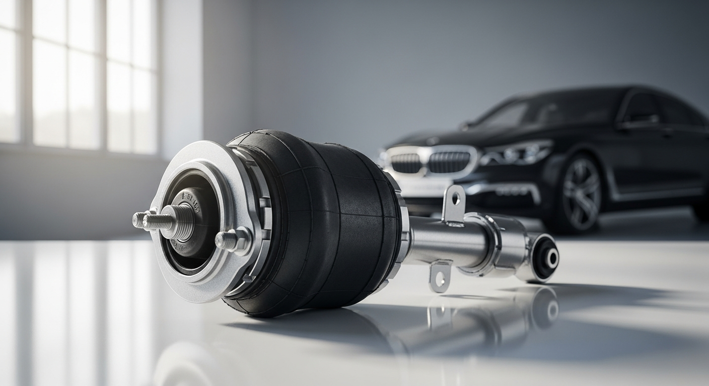 Premium air suspension strut replacement parts displayed for luxury vehicles