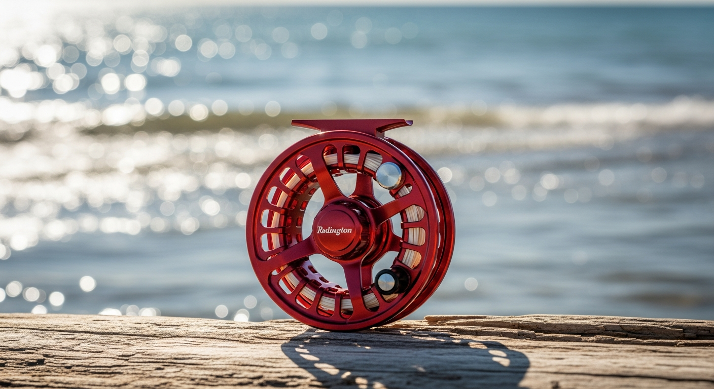 Redington Rise fly fishing reel with carbon fiber drag system and ambidextrous retrieve design
