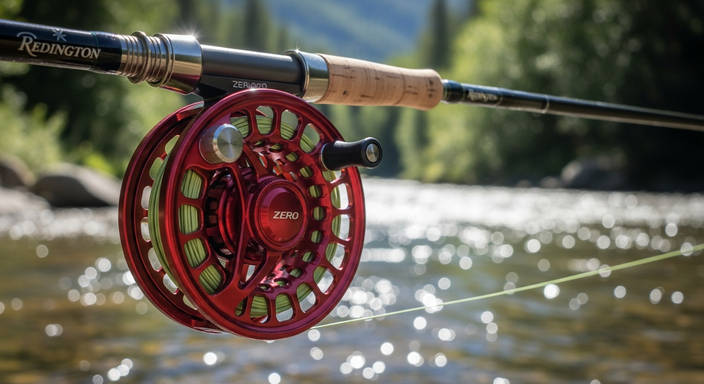 Redington Zero ultralight fly reel for trout fishing displayed on white background
