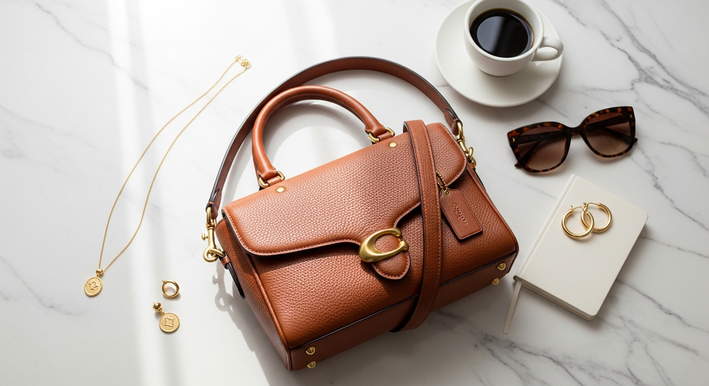 Coach Tabby Shoulder Bag in structured leather with detachable straps and hardware