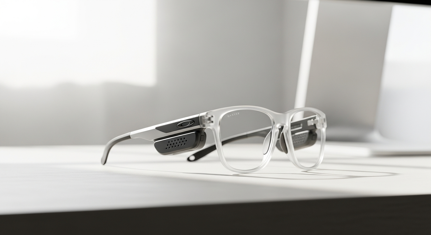 Oakley Meta HSTN smart glasses with open-ear speakers and camera