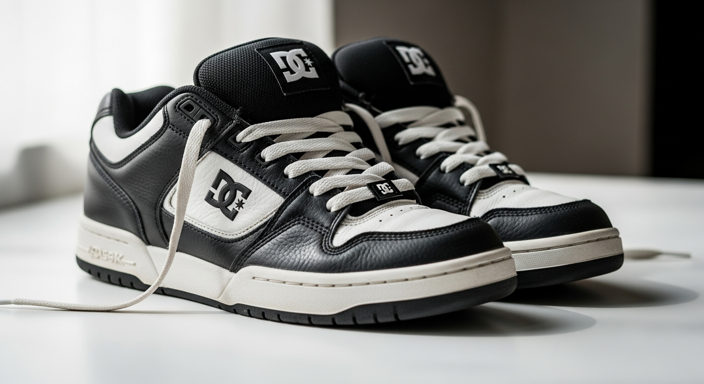 DC Court Graffik chunky skate shoes in white leather with oversized logo