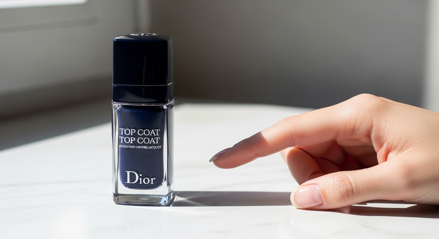Dior Top Coat Ultra-Fast-Drying Lacquer bottle with glossy finish and brush applicator