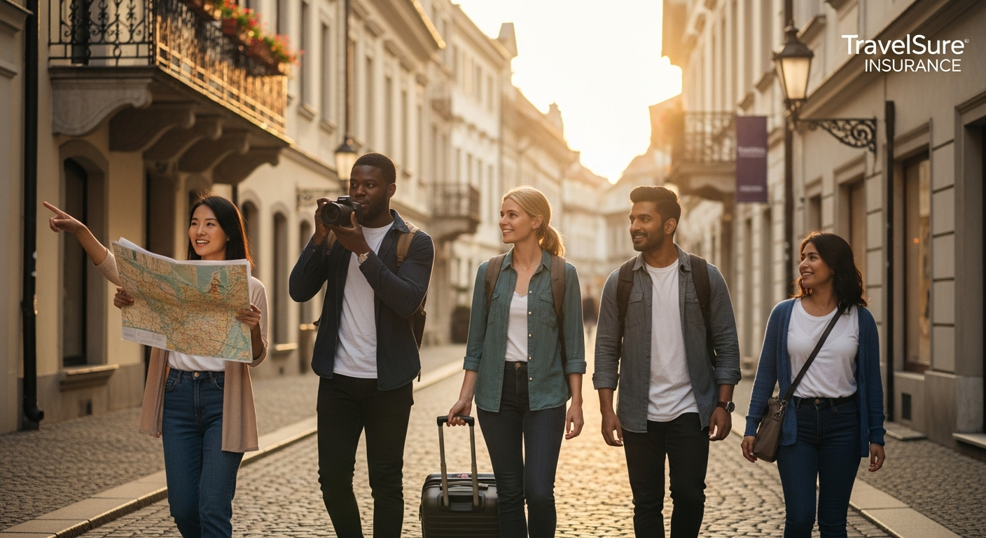 Europ Assistance Annual Multi-Trip Travel Insurance policy document and globe