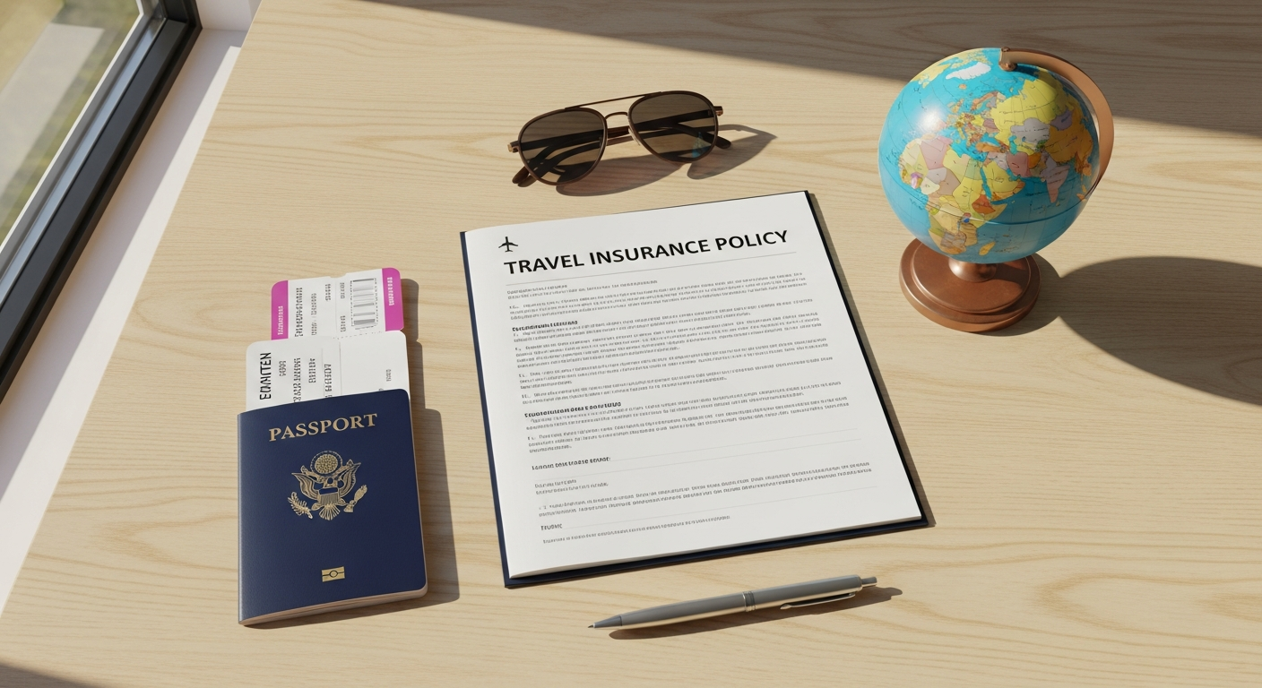 Europ Assistance travel insurance policy documents with medical coverage details and global assistance network information