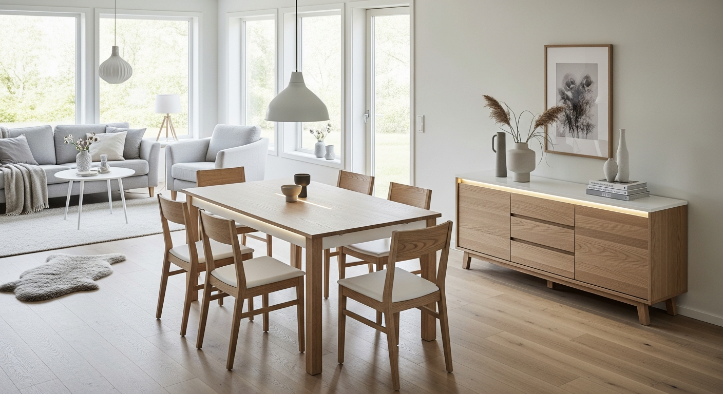 Mueble Salón Comedor LED: Diseño Nórdico